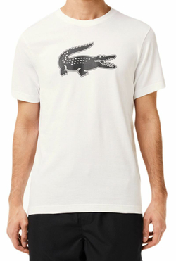 Мужская теннисная футболка Lacoste SPORT 3D Print Crocodile Breathable Jersey T-shirt - white