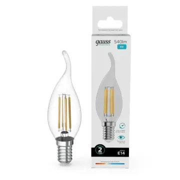 Лампа Свеча на ветру 8W 540lm 4100К Е14 LED 42128 Filament Elementary Gauss