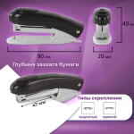 Степлер №10 BRAUBERG "Original", до 12 листов, с антистеплером, черный