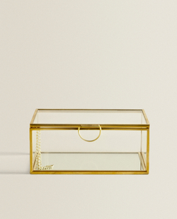 ZARA HOME ШКАТУЛКА ИЗ СТЕКЛА С МЕТАЛЛИЧЕСКИМ КАРКАСОМ