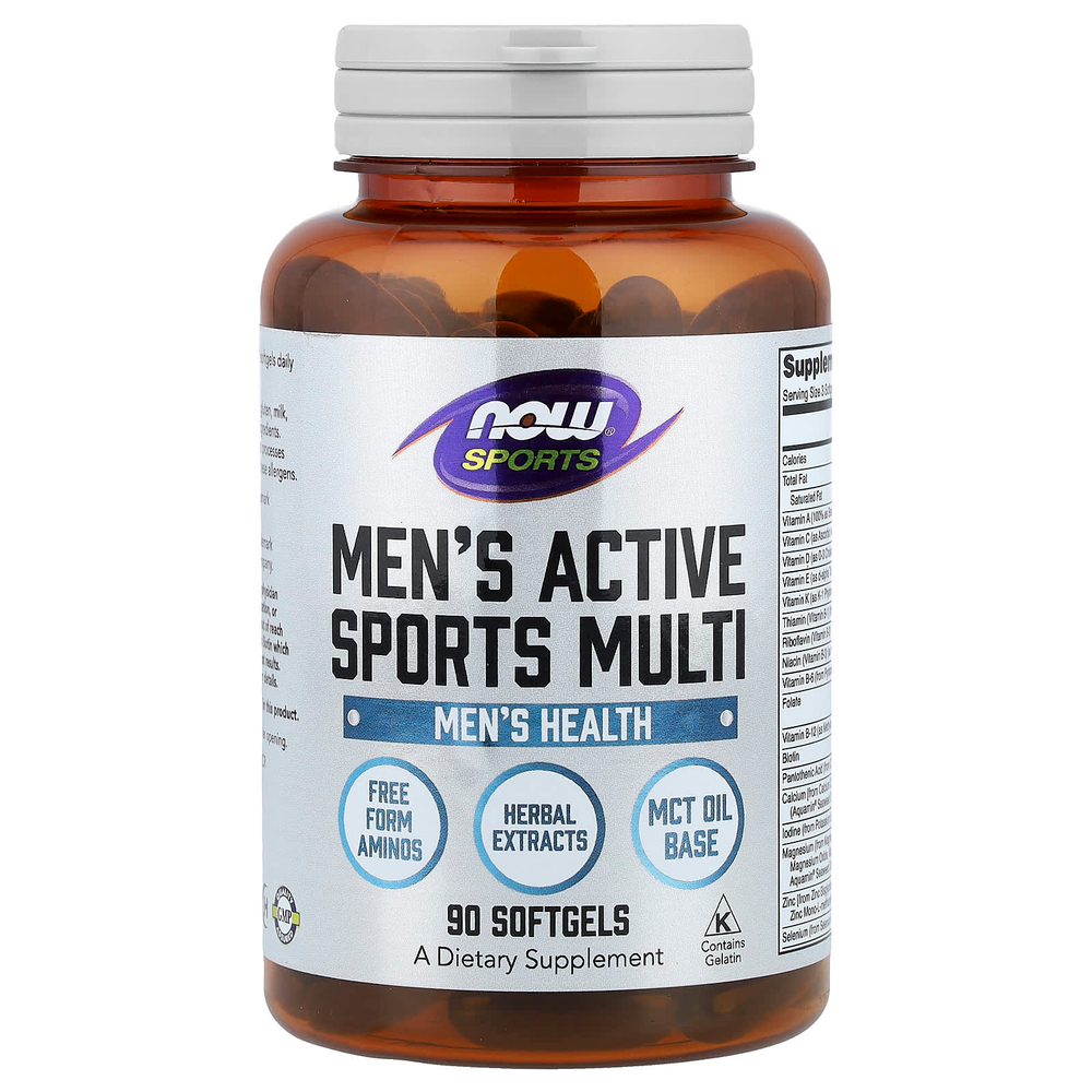 NOW Foods, Sports, мультивитамины для мужчин и женщин, 90 мягких таблеток