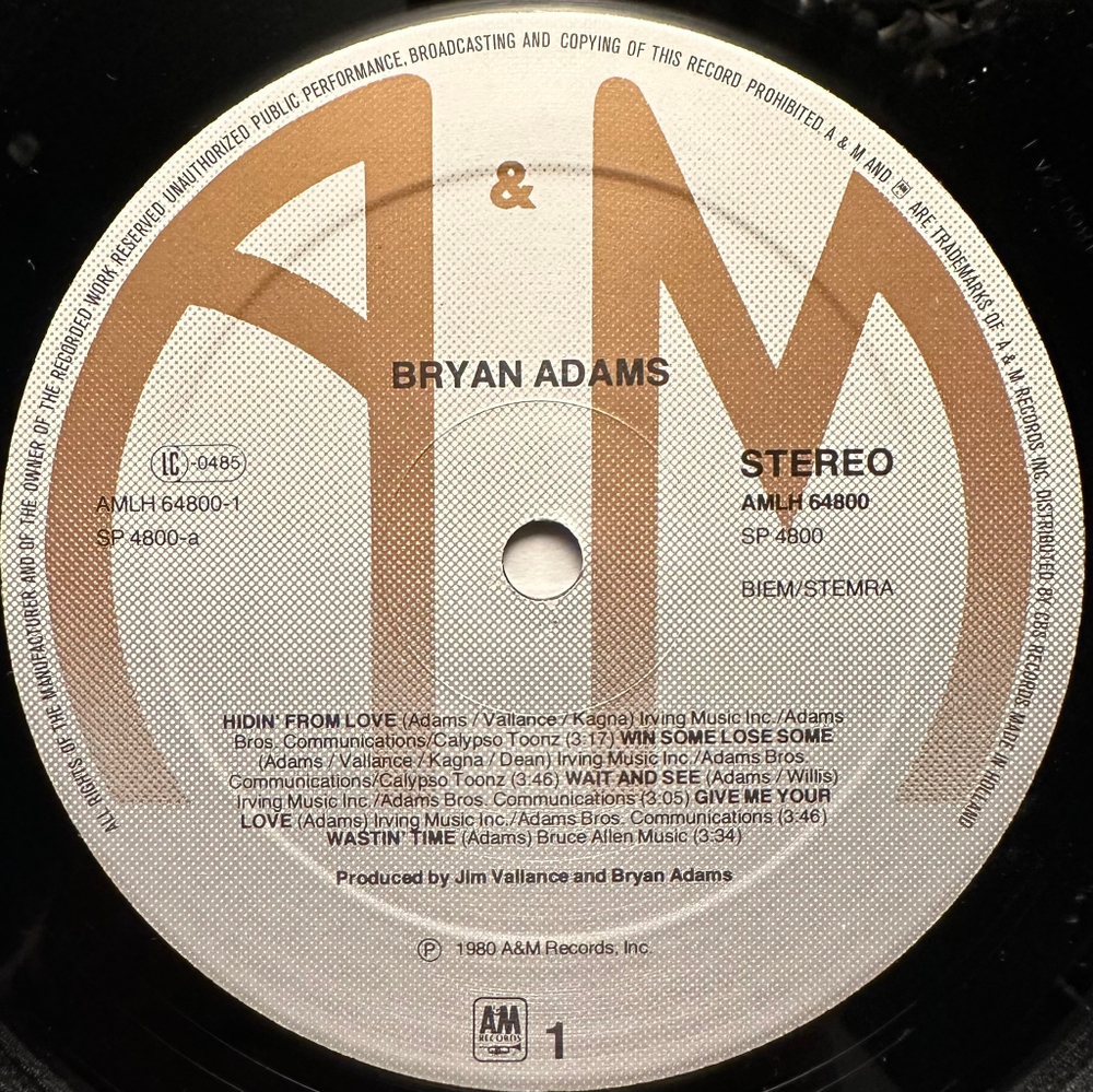 Bryan Adams - Bryan Adams (Голландия 1980г.)