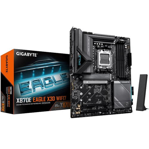 Материнская плата GIGABYTE X870E EAGLE X3D WIFI7 (AM5/AMD X870E/4xDDR5/PCI-Ex16/4xM.2/SB/Wi-Fi/BT/GLAN/HDMI/ATX)