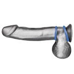 Набор из двух голубых силиконовых колец разного диаметра SILICONE COCK RING SET (Цвет: синий)