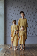 Платье  family look детское - горчичное