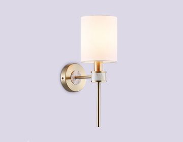 Настенный светильник с абажуром 1*Е14 LH72375 DBS/WH тёмная латунь/белый High Light Classic Ambrella