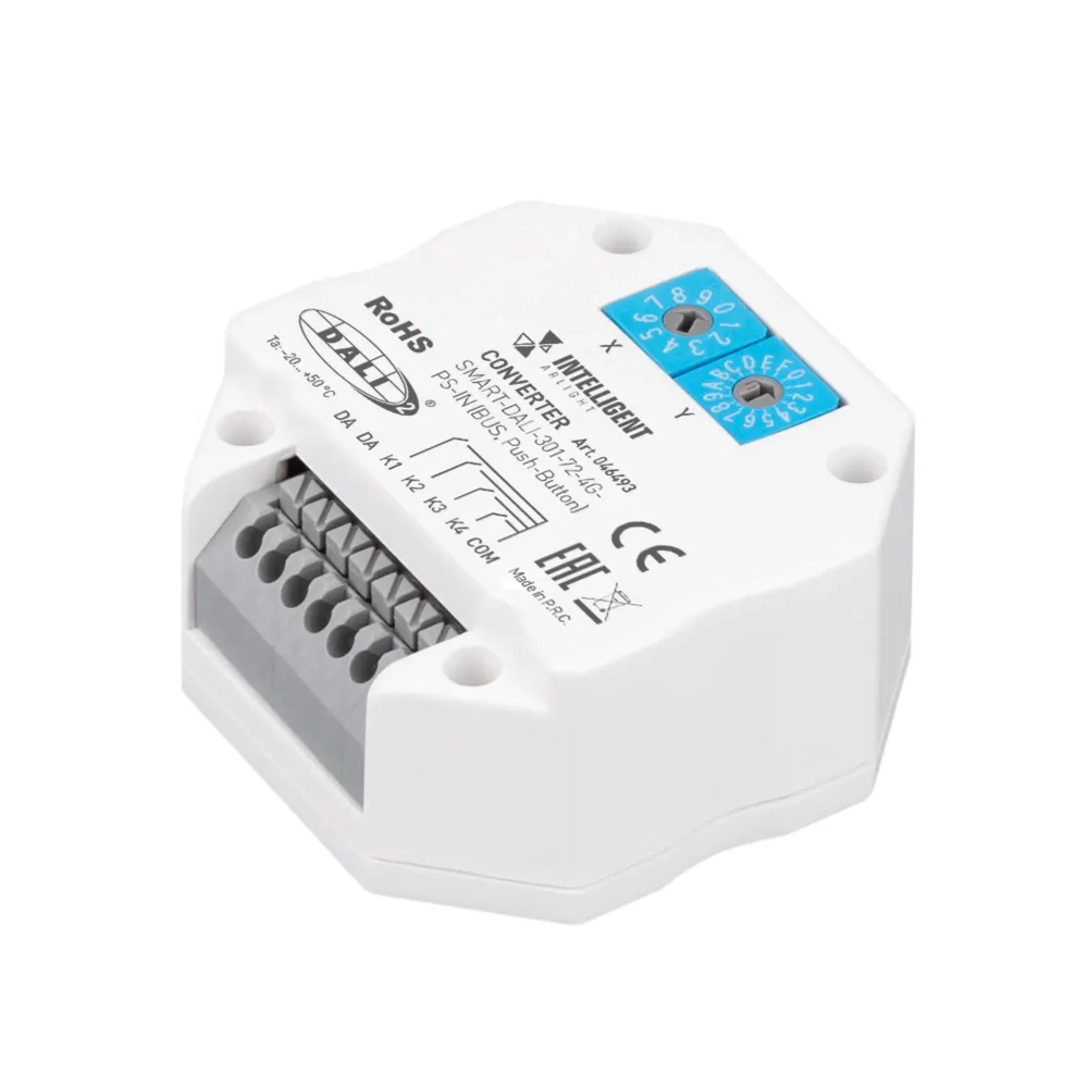 INTELLIGENT ARLIGHT Конвертер SMART-DALI-301-72-4G-PS-IN (BUS, Push-Button) (IARL, IP20 Пластик, 5 лет) INTELLIGENT ARLIGHT Конвертер SMART-DALI-301-72-4G-PS-IN (BUS, Push-Button) (IARL, IP20 Пластик, 5 лет)