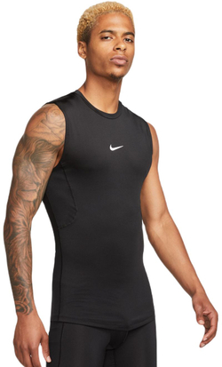 Термобелье Nike Pro Dri-Fit Tight Sleeveless Fitness Top - black/white