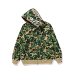A Bathing Ape Bathing Ape Fw23 Art Camo Shark Zip Front Худи зеленый