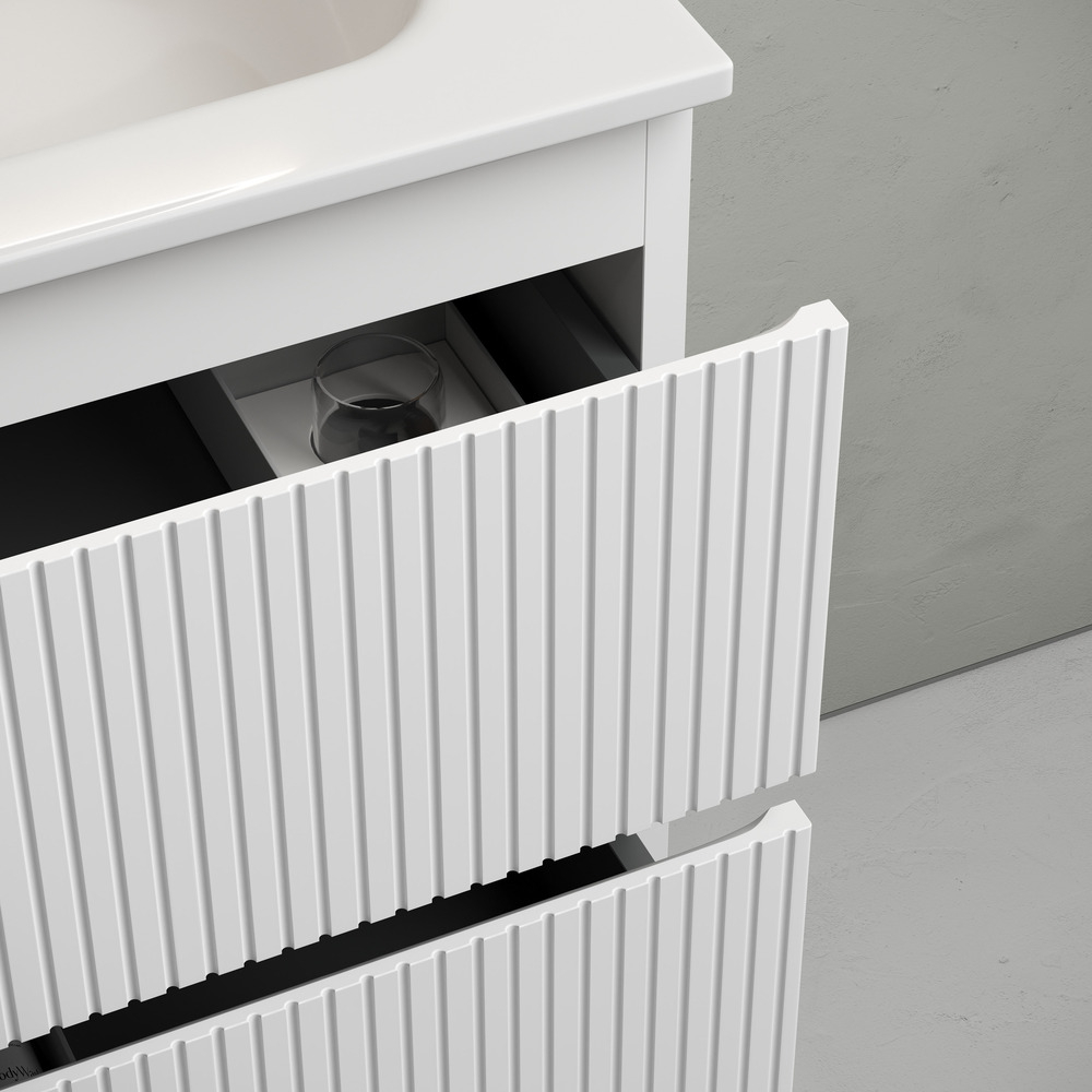 Тумба подвесная Sancos Snob T, Bianco 995х445х500, под столешницу с отверстием под смеситель, цвет Kreman, арт. SNT100W