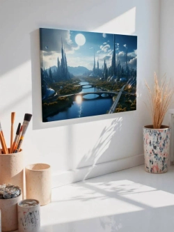 Картина на стену 40 X 50 Футуристический город