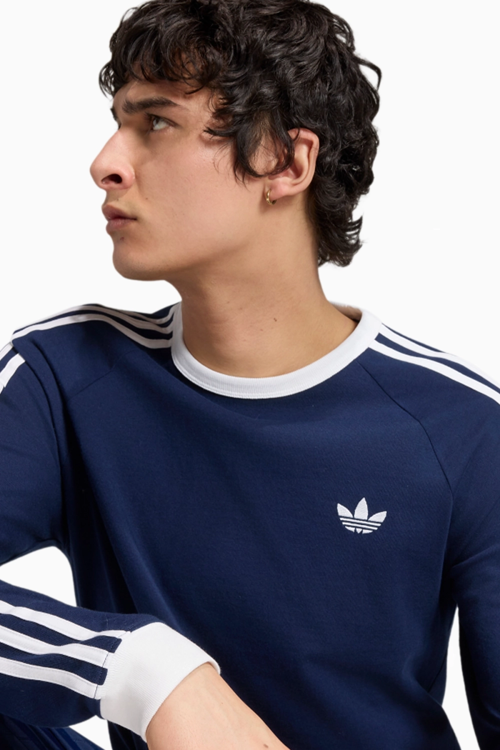 Футболка с длинными рукавами adidas Adicolor Classics 3-Stripes Tee - темно-синий