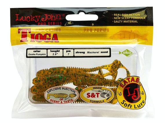 Виброхвосты съедобные LJ Pro Series TIOGA 2.9in (7,4 см), цв. PA19, 7 шт.