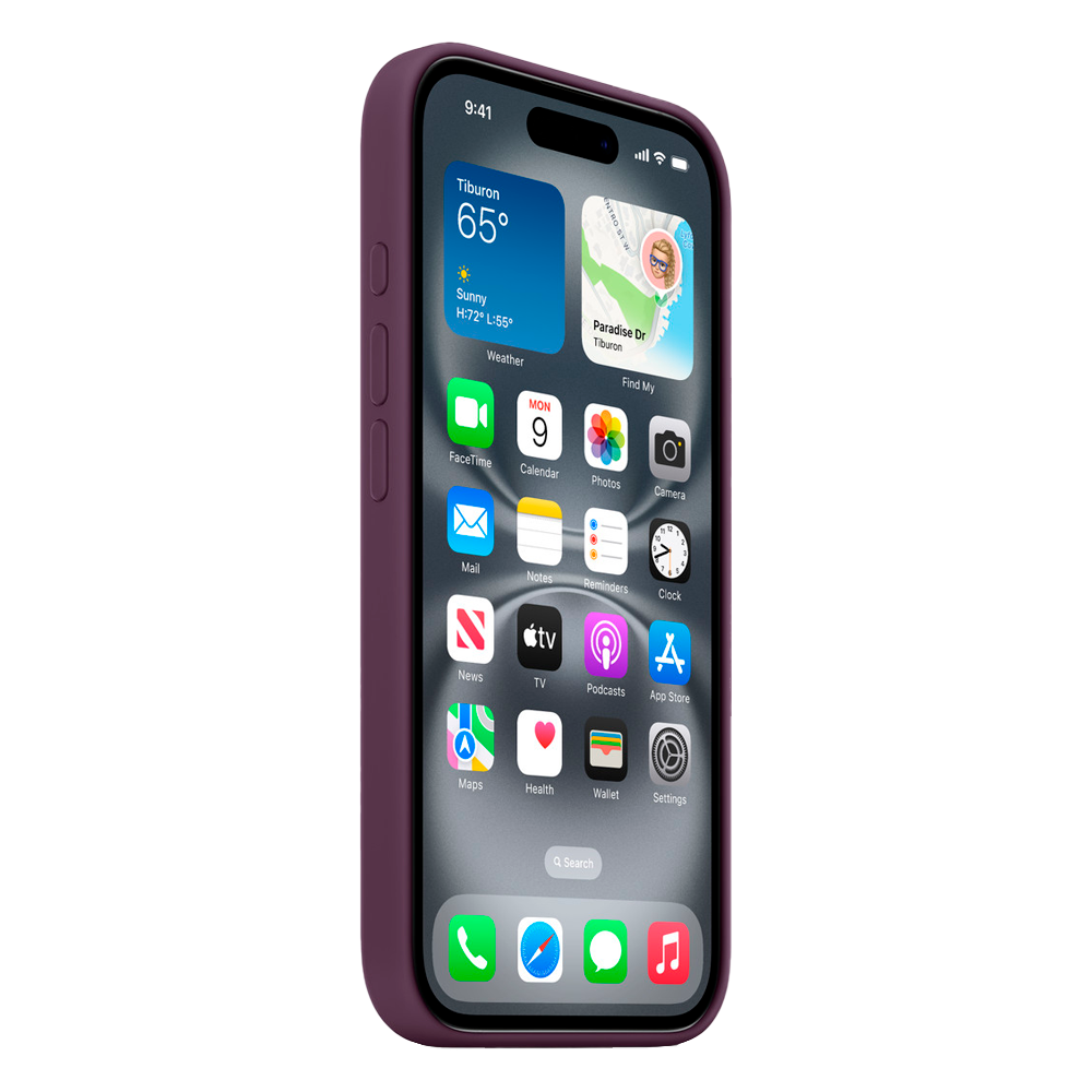 Силиконовый чехол с поддержкой MagSafe Apple Silicone Case для iPhone 16, Plum (Сливовый)