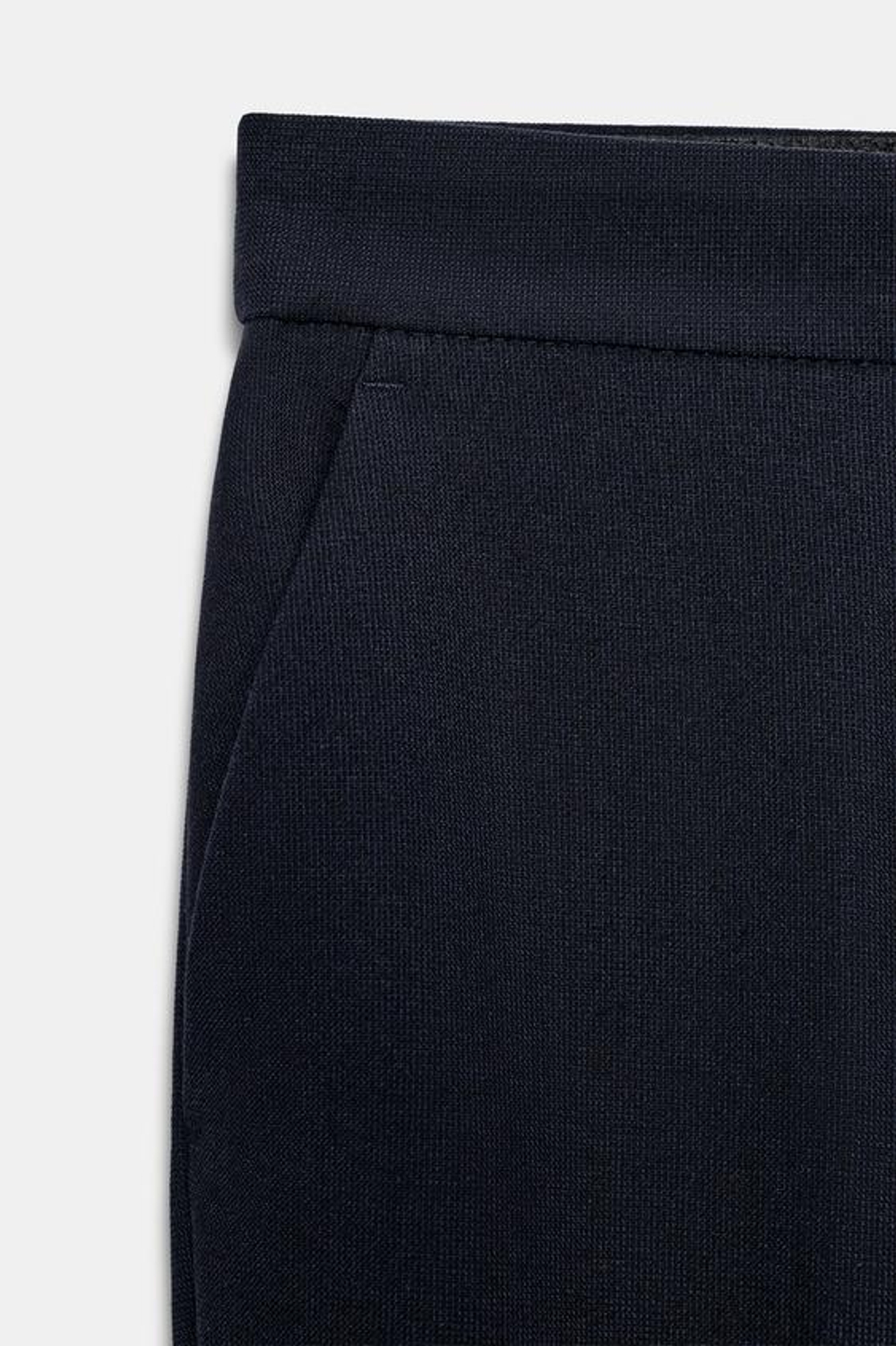 ZARA УКОРОЧЕННЫЕ БРЮКИ СРЕДНЕЙ ПОСАДКИ, МОРСКОЙ СИНИЙ