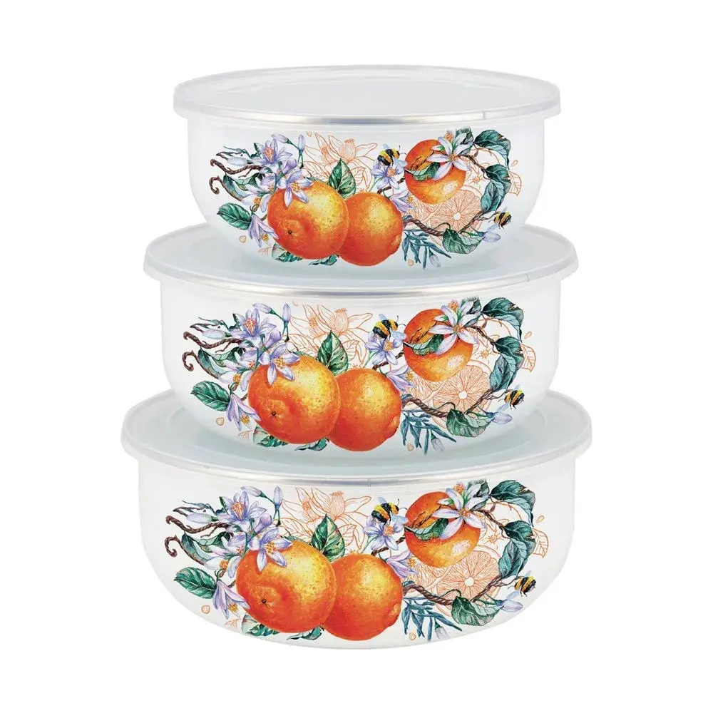 Набор мисок эмал 3пр Orange fruit пласт/кр ТМ Appetite