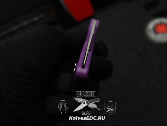 Складной нож Spyderco Delica Flat Ground Purple C11FPPR c клинком из стали VG-10, рукоять FRN