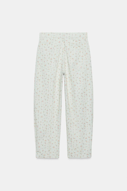 ZARA ДЖИНСЫ TAPERED С ВЫСОКОЙ ПОСАДКОЙ И ЦВЕТОЧНЫМ ПРИНТОМ — ZW COLLECTION, ГОЛУБОЙ