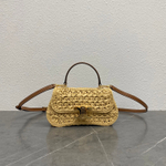 Сумка Celine Teen Lola из рафии, натуральная с коричневым — фото 2