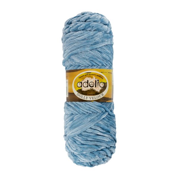 Пряжа Adelia Dolly Velour / уп.5 мот. по 100г, 93м, 46 св.голубой