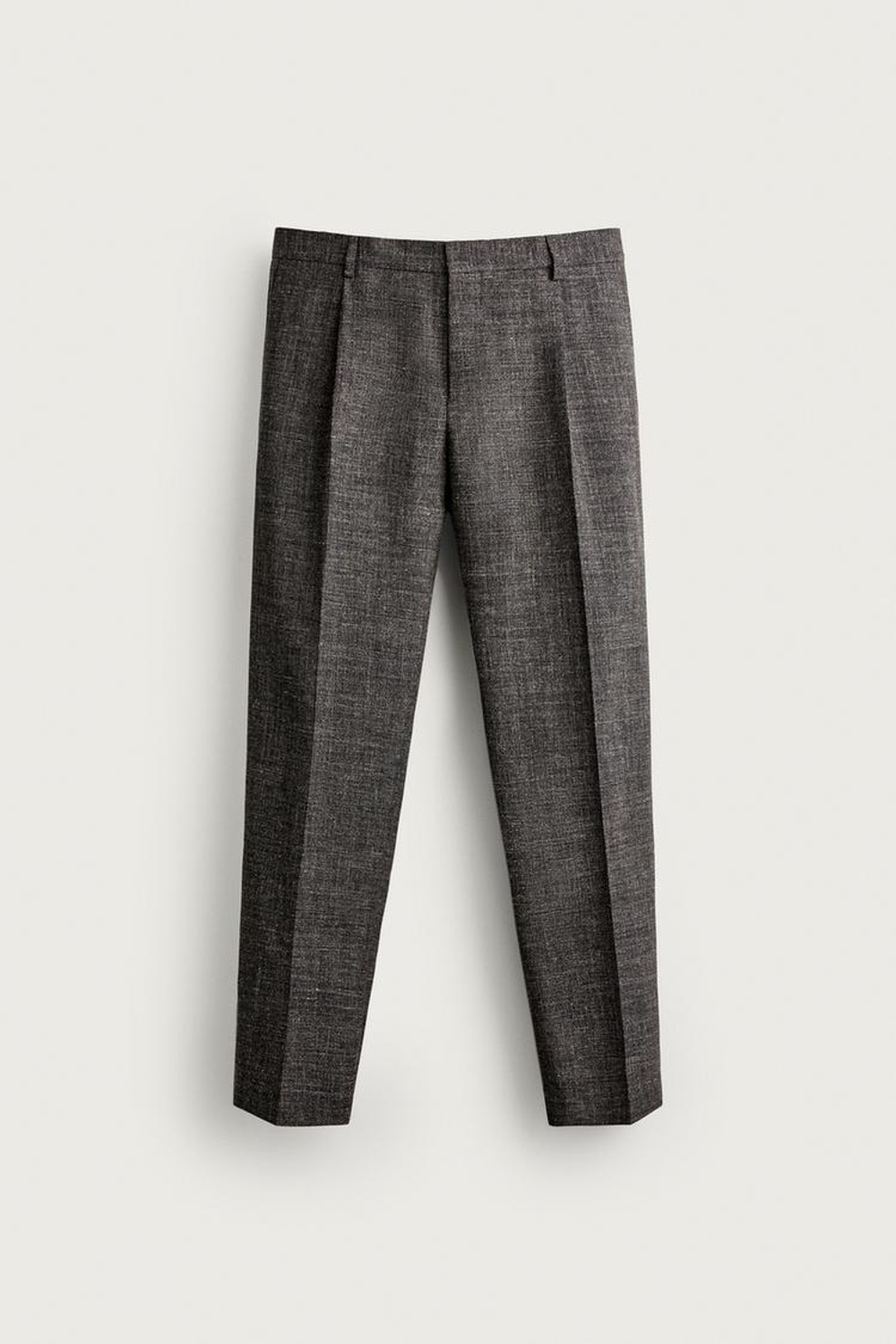 ZARA X AARON LEVINE КОСТЮМНЫЕ БРЮКИ ИЗ ШЕРСТИ И ЛЬНА, ЧЕРНЫЙ