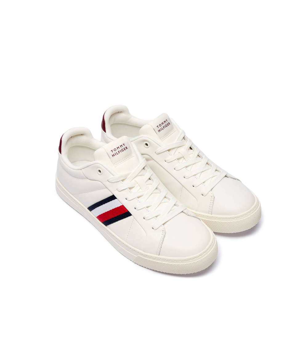 Кожаные кроссовки icon court lth stripes Tommy Hilfiger - белый(FM0FM05163)