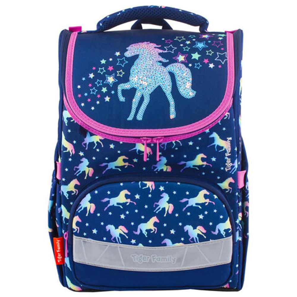 Ранец TIGER FAMILY для начальной школы, Earnest, "Rainbow Horse", 39х31х23 см, 228916, TGET-016A