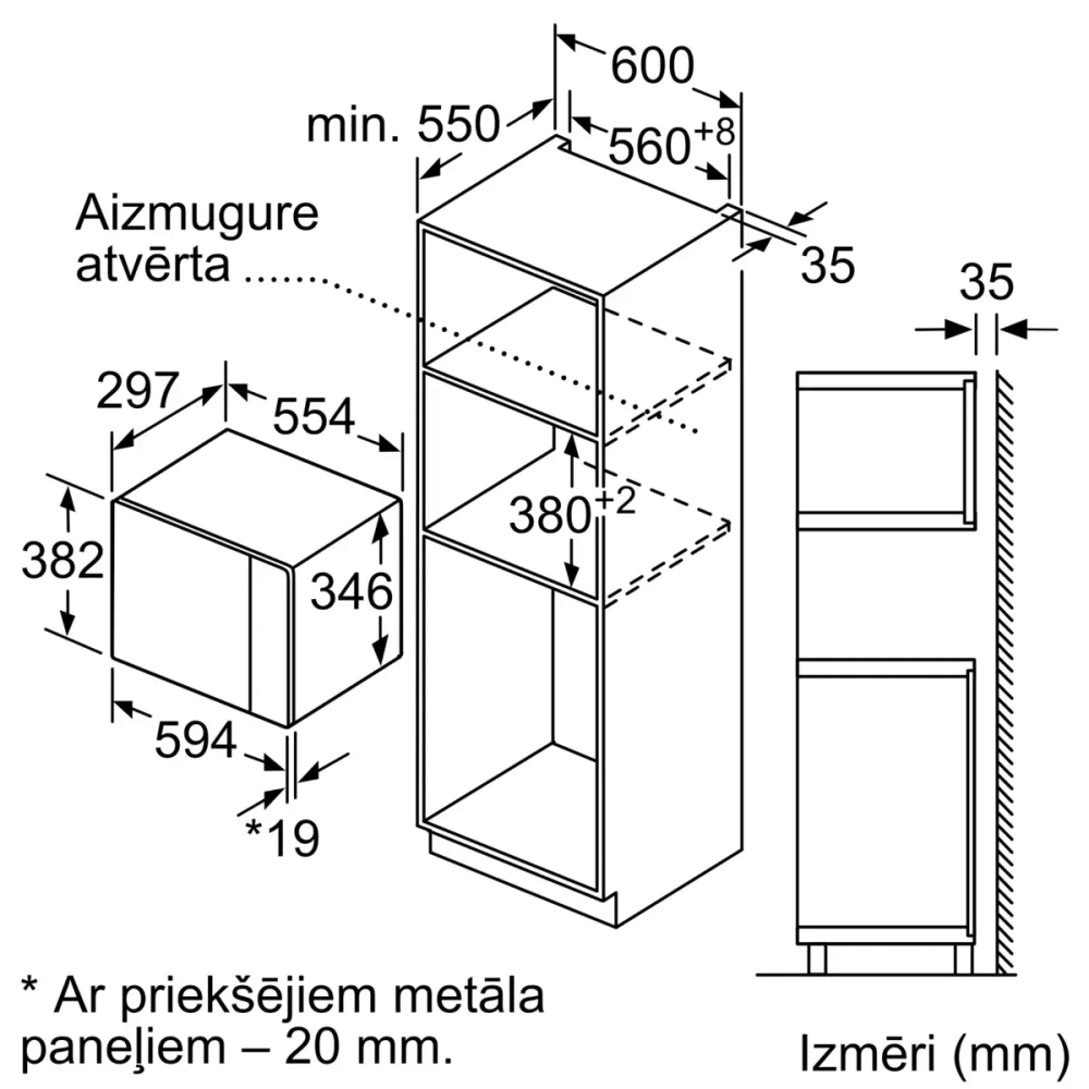 Встраиваемая микроволновая печь Bosch BFL520MS0
