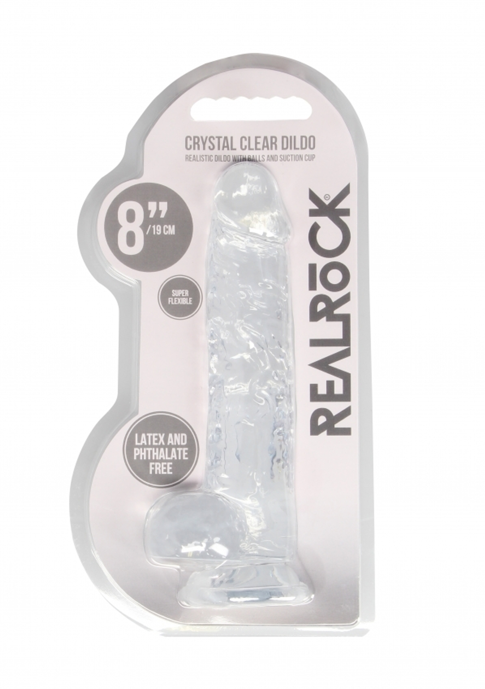 Прозрачный фаллоимитатор RealRock - 16 см