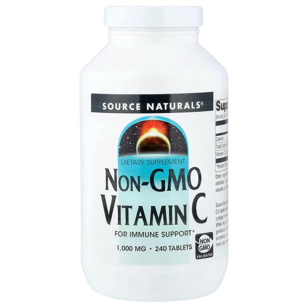 Source Naturals, Витамин С без ГМО, 1,000 мг, 240 таблеток