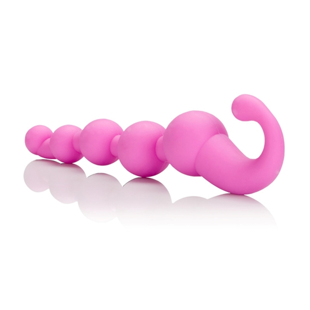Упругая розовая цепочка L Amour Premium Silicone Beaded Probes - 17 см. (Цвет: розовый)