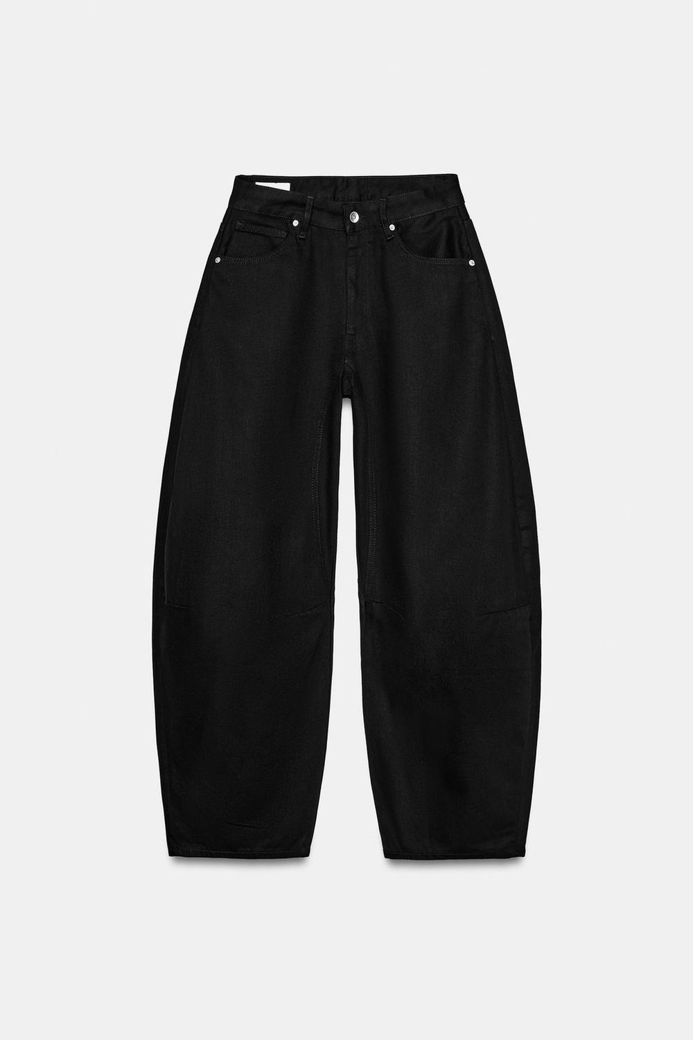 ZARA ДЖИНСЫ TRF BALLOON СО СРЕДНЕЙ ПОСАДКОЙ, ЧЕРНЫЙ