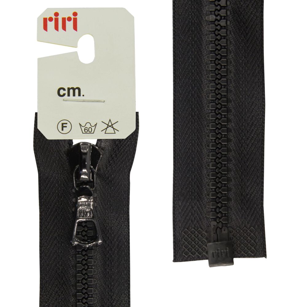 Молния трактор RIRI Т6 (6 мм) 1 зам., разъем., 40 см, цв.2110, черный, 1 шт