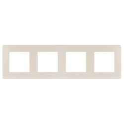 Рамка для розеток и выключателей ЭРА Серия 12 12-5104-02 на 4 поста, Сатин, слоновая кость | Эра 12