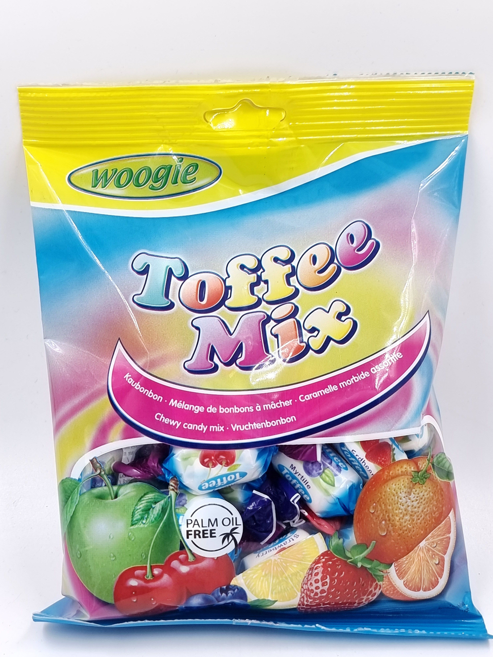 Конфеты жевательные Woogie Toffee Mix фруктовые, без пальмового масла 160 г (Австрия)