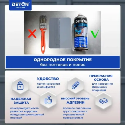 DETON SPECIAL  Аэрозольная Грунтовка Эпоксидная Серая 520мл