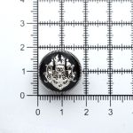Пуговицы металл на ножке 28L=18 мм, (Black/S черный с серебром), 36 шт, ME 645