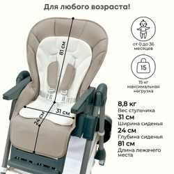 Стульчик-шезлонг для кормления Amelia