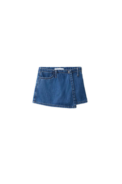 ZARA ДЖИНСОВАЯ ЮБКА-ШОРТЫ, СИНИЙ