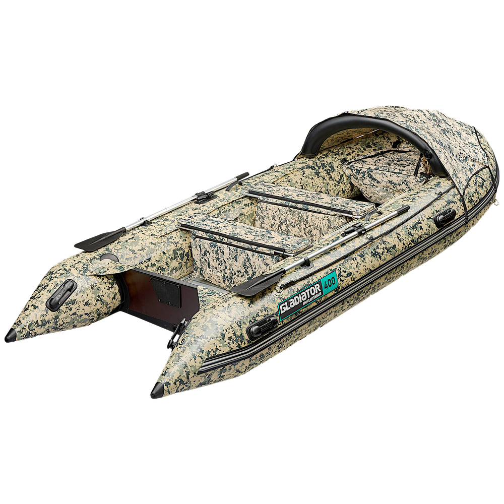 Лодка ПВХ Gladiator Active C420AL Camo с алюминиевым полом -