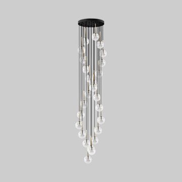 Подвесной светильник со стеклянными плафонами 26*G9 10258 чёрный Aurora TK Lighting