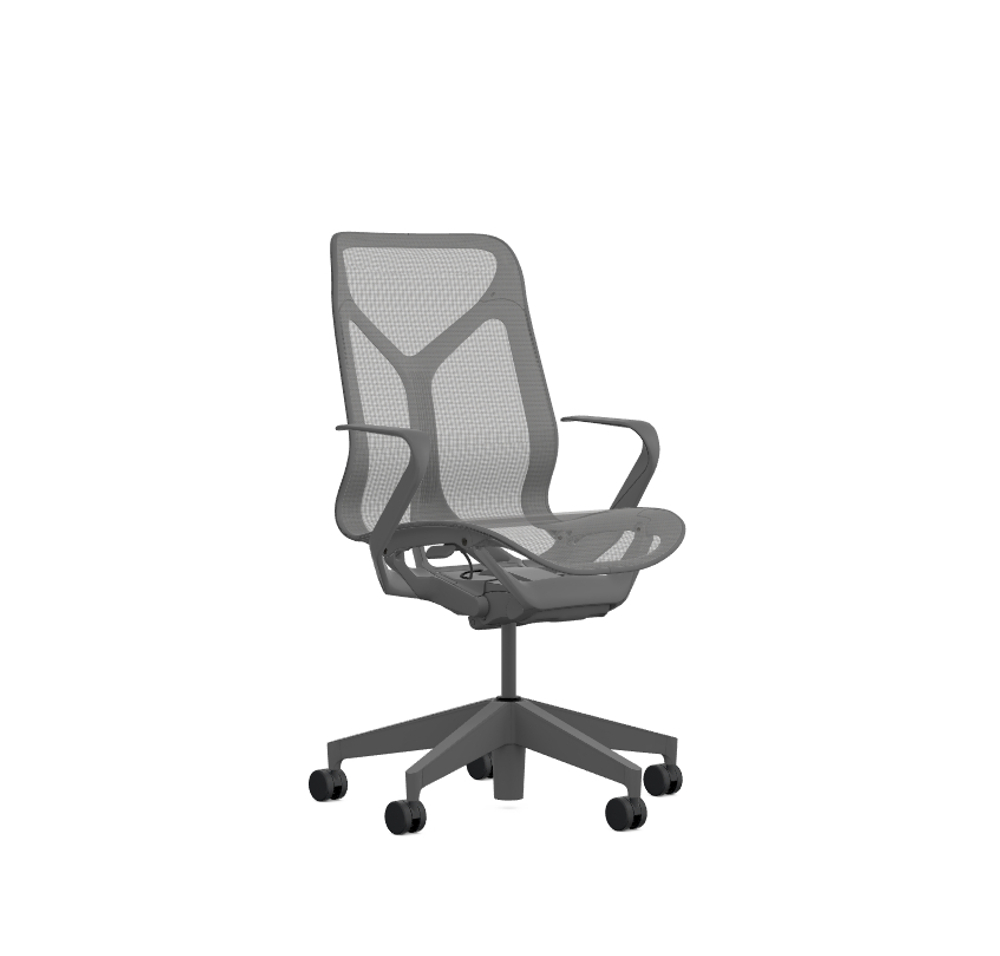 Кресло Herman Miller Cosm, средняя спинка, цвет Carbon, нерегулируемые подлокотники