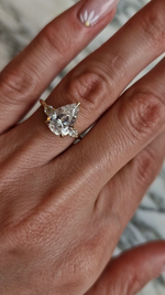 Кольцо с бриллиантами Груша 2.7 ct