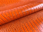 Кожа Crocco Bagon Orange с тиснением крокодила