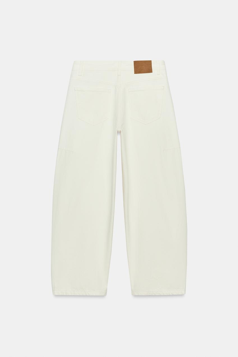 ZARA ДЖИНСЫ BALLOON СО СРЕДНЕЙ ПОСАДКОЙ — ZW COLLECTION, ЖЕЛТОВАТО-БЕЛЫЙ