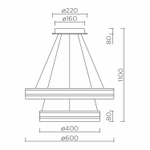 Подвесной светильник LED4U 8587-600-400 BK