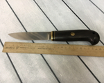 Финский нож Пуукко, 95Х18, черный граб, латунь