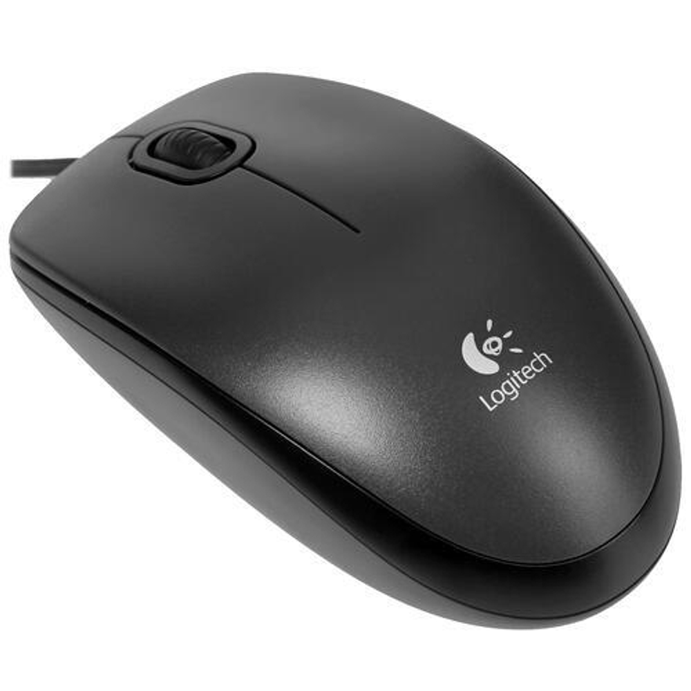 Мышь проводная Logitech M100R, 1000dpi, черный, Retail, 1.8м (910-005006)