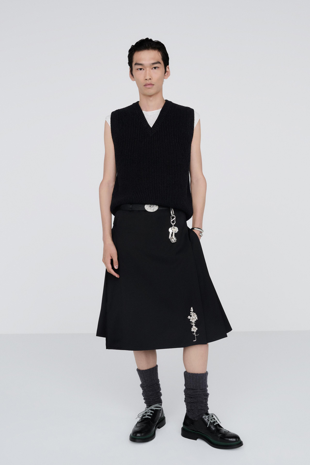 ZARA X BAISI GUADAGNINO ШЕРСТЯНЫЕ НОСКИ, ТЕМНО-СЕРЫЙ