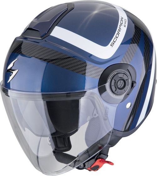 Купить Мотошлем Открытый Scorpion EXO City II Riva Carbon / Сине-белый